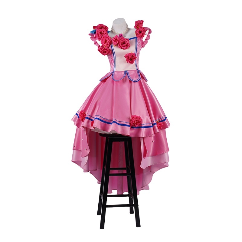 Star Academy Cosplay Costume - Meixing Transformation Red Rose Pink Evening Gown for Anime Fans-Astricos