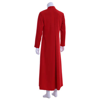 Red Men's Clergy Robes Cassock - Traditional Church Priest Costume with Standing Collar-Astricos