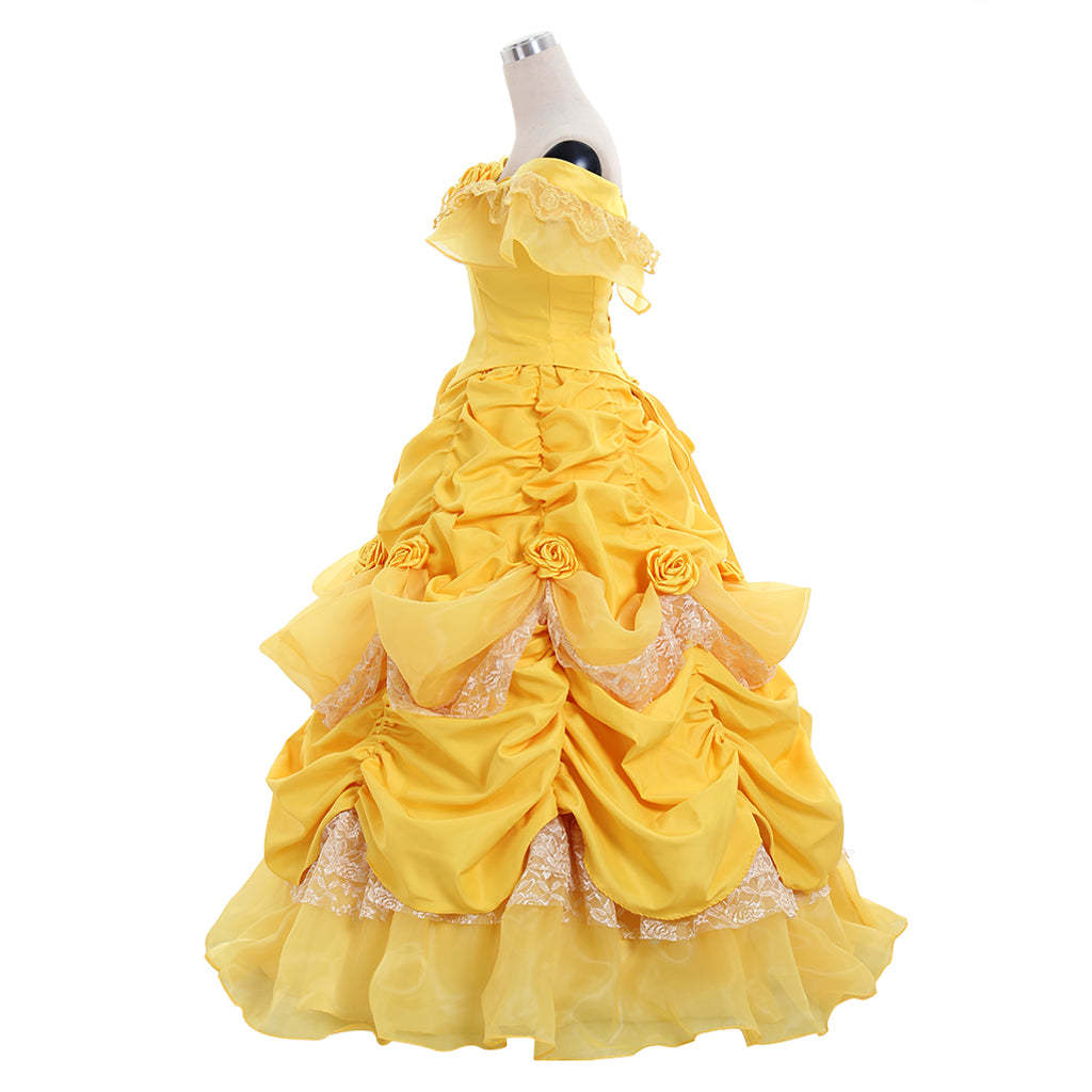 Beauty and the Beast Belle Cosplay Costume | Princess Dress for Halloween & Cosplay-Astricos