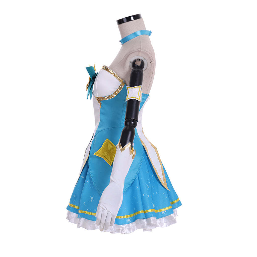 LOL Soraka Cosplay Costume – Guardian New Skin Sexy Blue Tube Dress for Women & Girls-Astricos