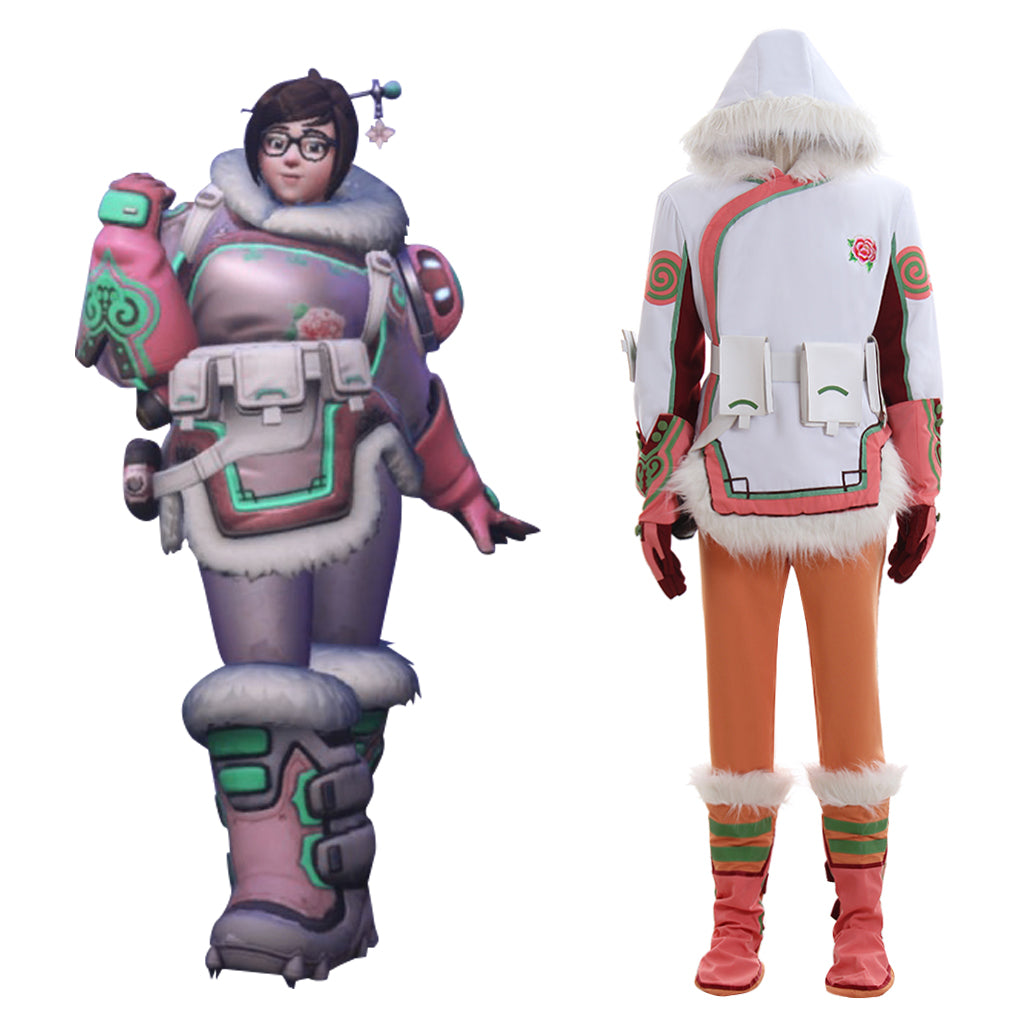 Mei Overwatch Cosplay Costume - Orange Skins Battle Uniform Suit for Fans-Astricos