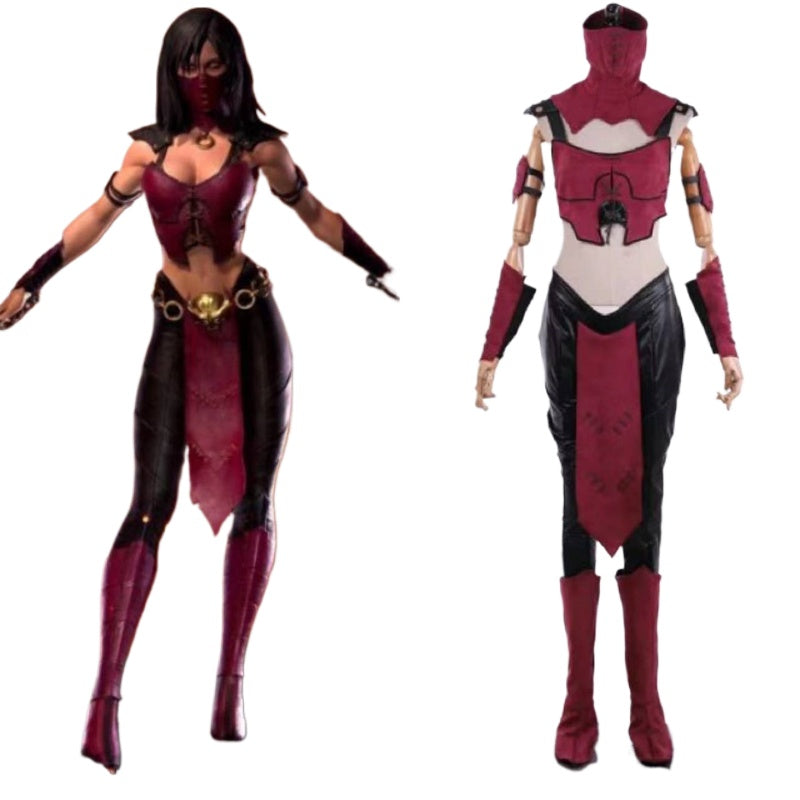 Mileena Sexy Combat Suit Cosplay Costume with Mask for Women | Halloween & Carnival Outfit-Astricos