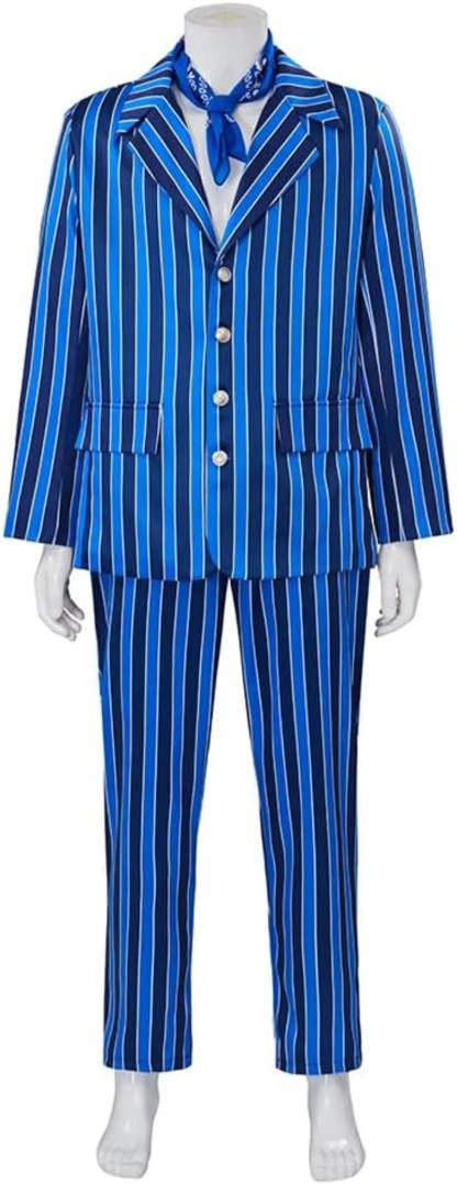 Men Austin Blue Spy Movie Cosplay Costume - 60s Vintage Espionage Outfit-Astricos