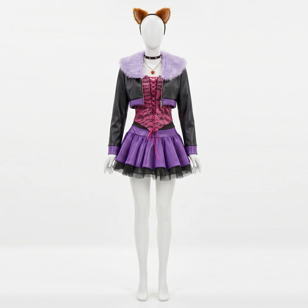 Monster High Clawdeen Wolf Cosplay Costume, Custom Y2K Punk Outfit for Halloween & Comic Con
