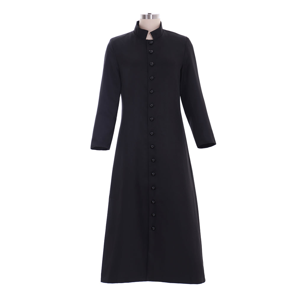 Men's Black Clergy Robes - Authentic Cassock Church Priest Costume for Liturgical & Cosplay-Astricos