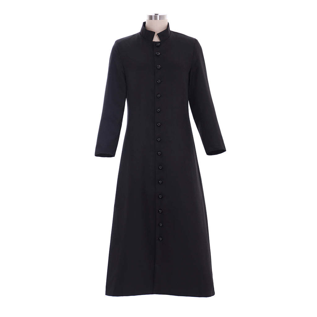 Men's Black Clergy Robes - Authentic Cassock Church Priest Costume for Liturgical & Cosplay-Astricos