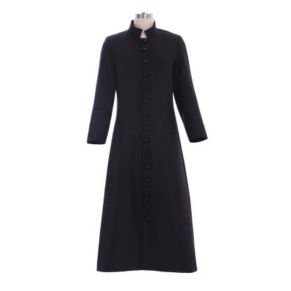 Men's Black Clergy Robes - Authentic Cassock Church Priest Costume for Liturgical & Cosplay-Astricos