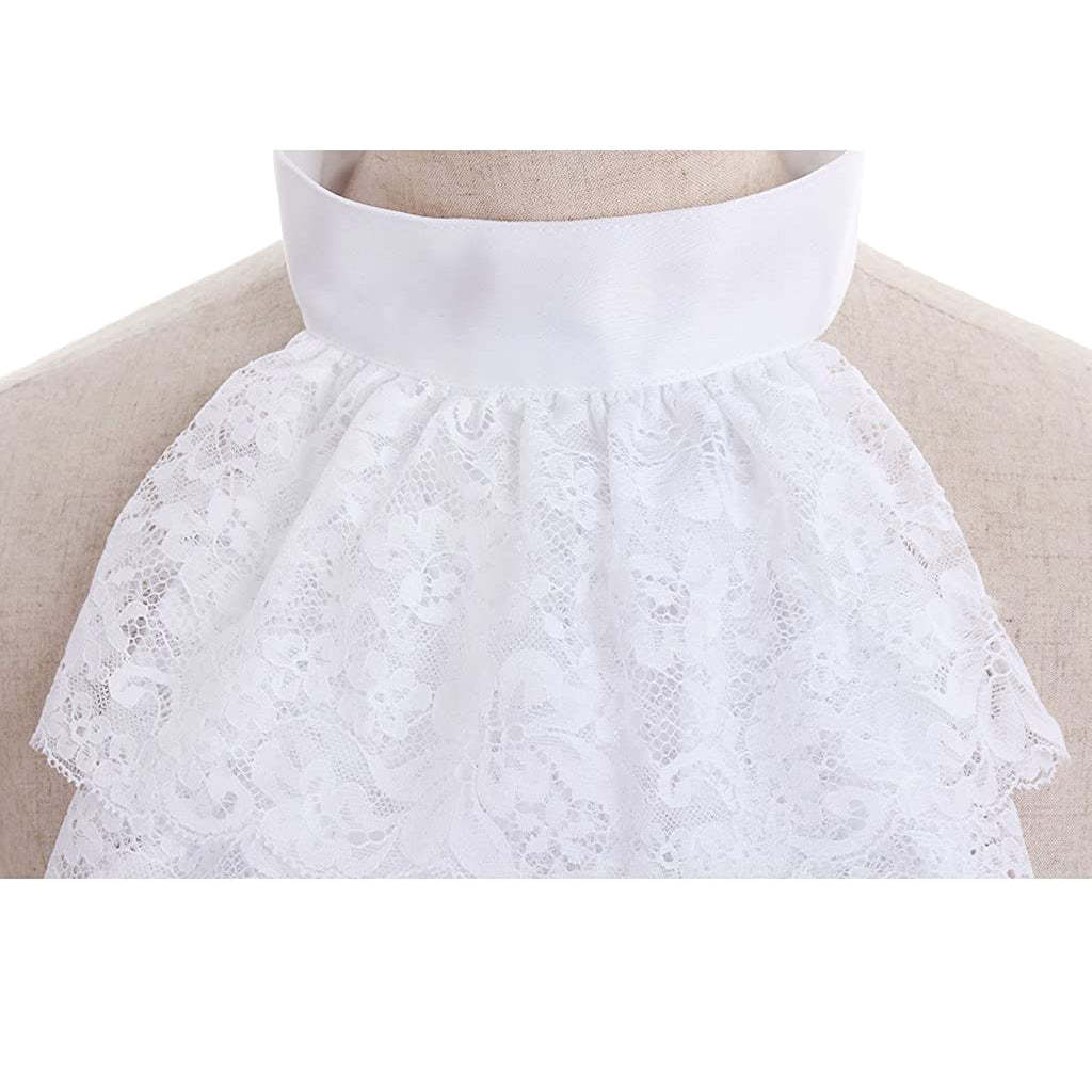 Victorian-Style White Lace Detachable Collar and Cuffs - Elegant Cosplay Accessories-Astricos