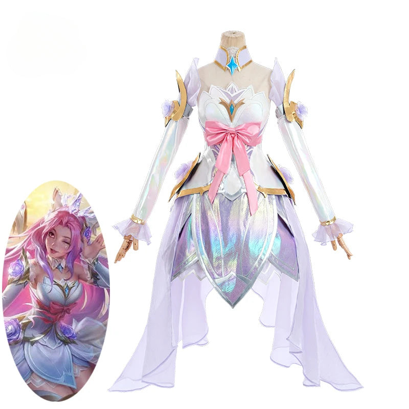 LOL Crystal Rose Seraphine Cosplay Costume - Authentic Game Design Outfit for Halloween & Events-Astricos