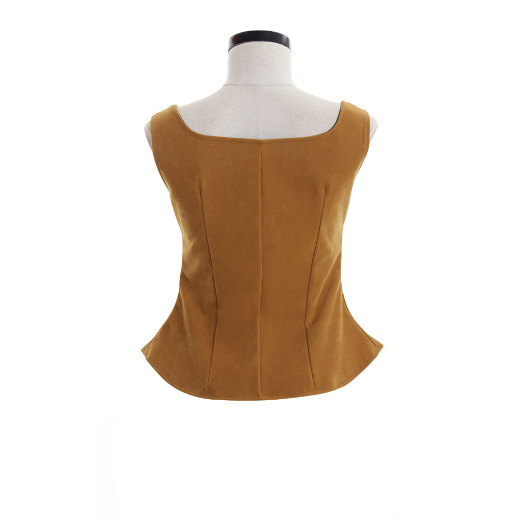 Gothic Renaissance Bodice Waistcoat Leather Vest for Women - Elegant Cosplay Costume-Astricos