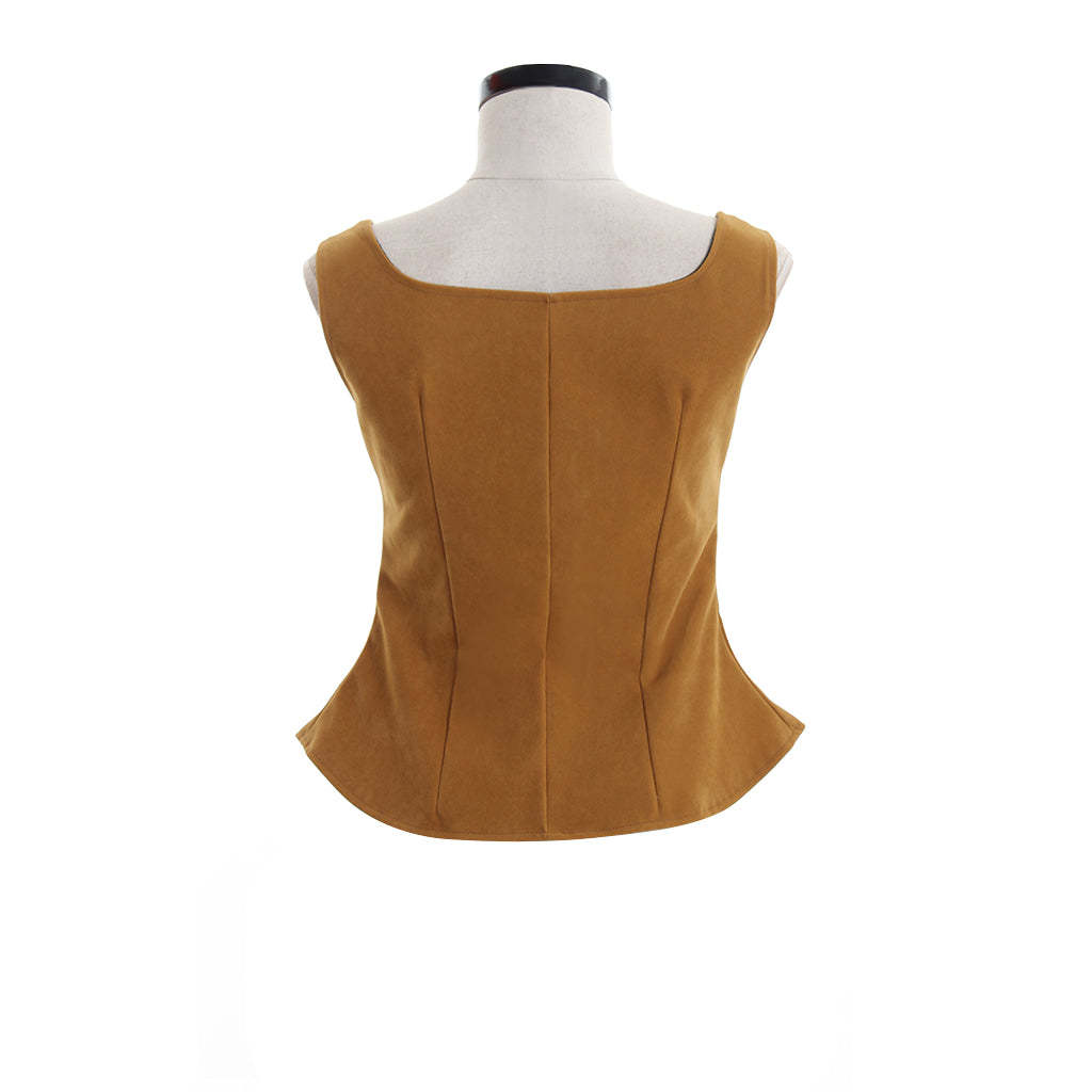 Gothic Renaissance Bodice Waistcoat Leather Vest for Women - Elegant Cosplay Costume-Astricos