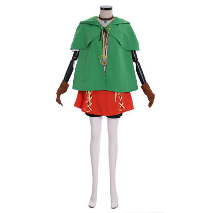 Linkle Cosplay Elf Costume Full Set - Green Cloak, Shirt, Pants, Skirt | Astricos-Astricos