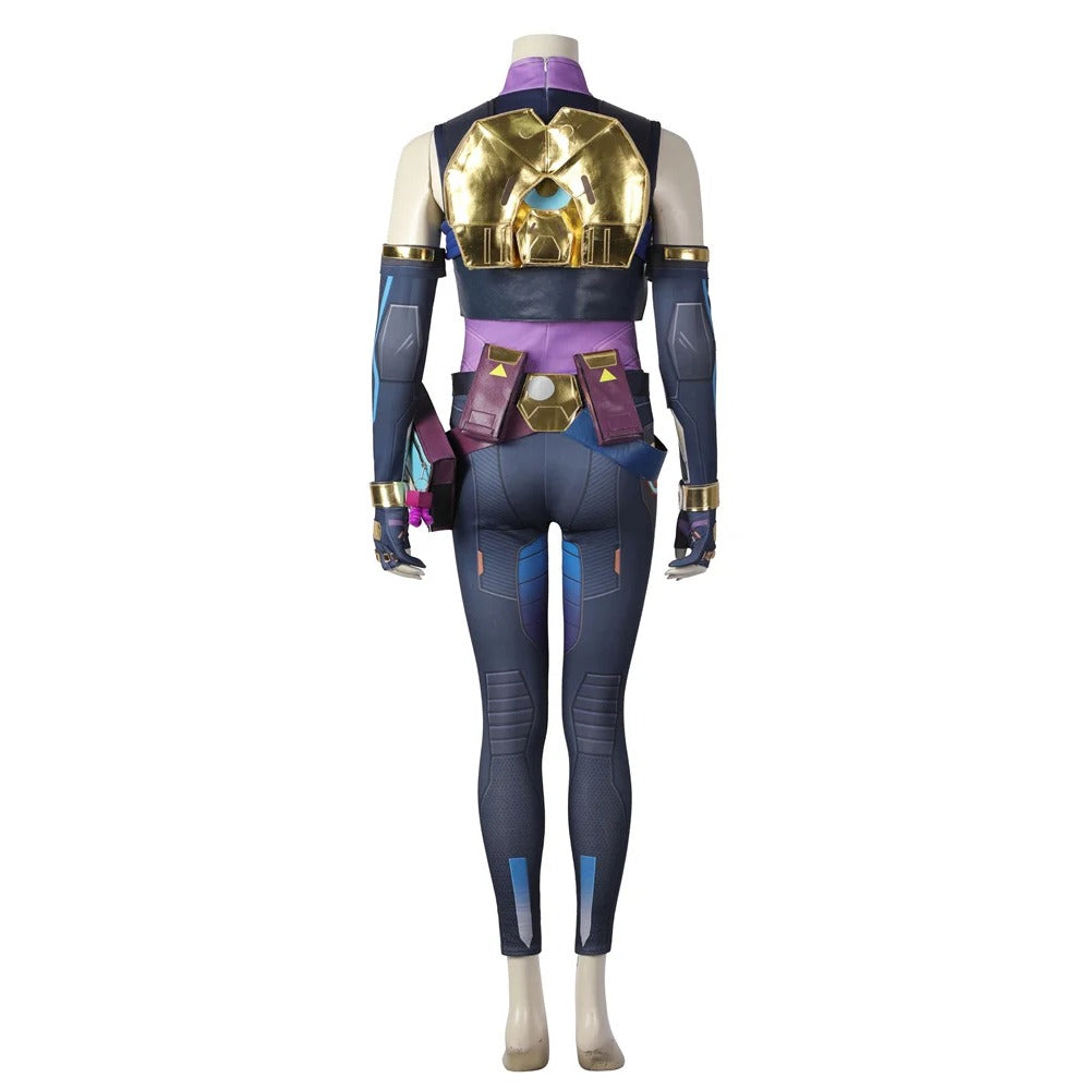 Valorant Neon Cosplay Costume – Blue Combat Uniform for Women | Full Set for Halloween & Party | Astricos-Astricos