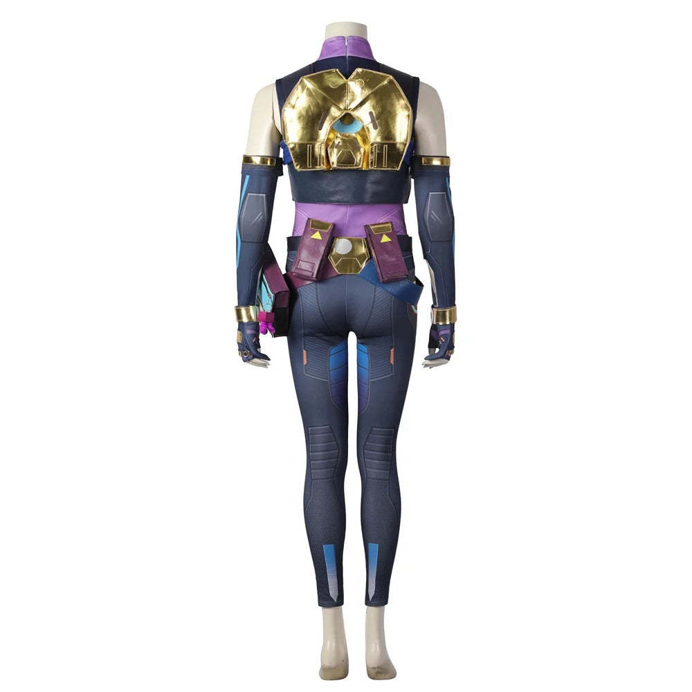 Valorant Neon Cosplay Costume – Blue Combat Uniform for Women | Full Set for Halloween & Party | Astricos-Astricos