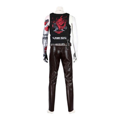 Johnny Silverhand Cyberpunk 2077 Cosplay Costume - Sleeveless Vest Halloween Party Outfit-Astricos