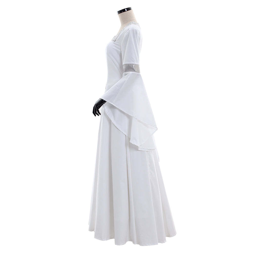 White Medieval Dress Renaissance Princess Costume | Elegant Cosplay & Wedding Gown-Astricos