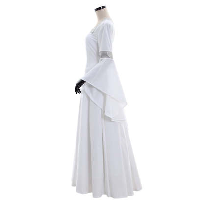 White Medieval Dress Renaissance Princess Costume | Elegant Cosplay & Wedding Gown-Astricos