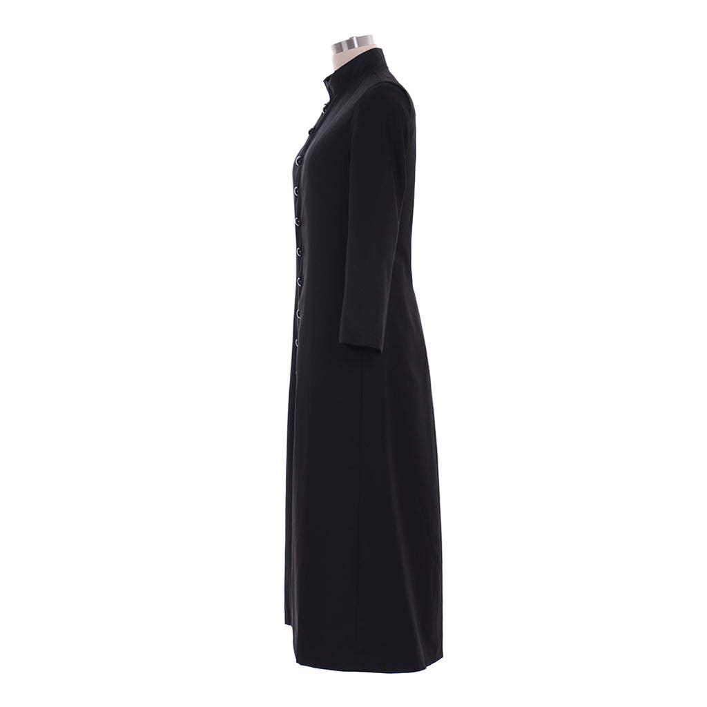 Men's Black Clergy Robes - Authentic Cassock Church Priest Costume for Liturgical & Cosplay-Astricos