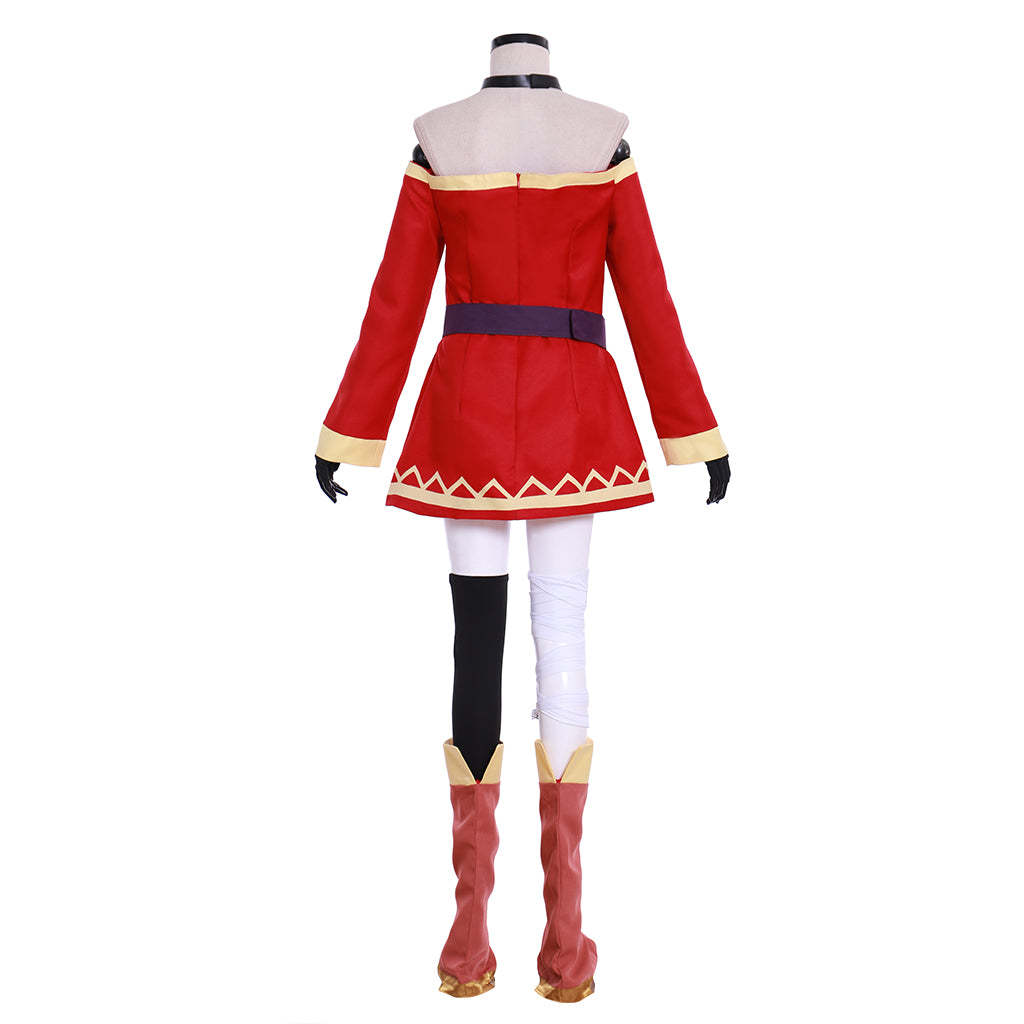 KonoSuba Megumin Arch Wizard Witch Red Halloween Cosplay Costume - Authentic Design-Astricos