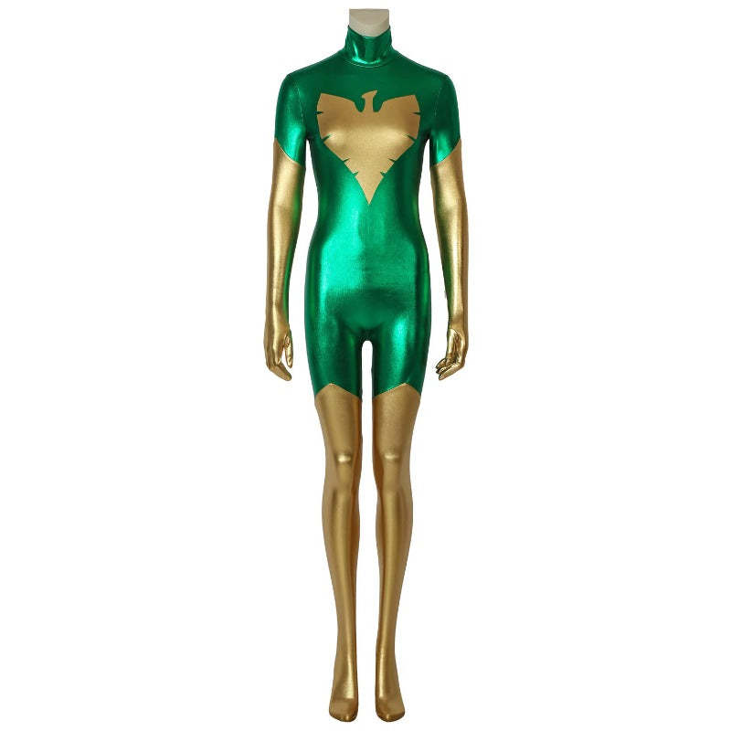 Green X-Men Dark Phoenix Jean Grey Cosplay Jumpsuit Costume | Astricos-Astricos