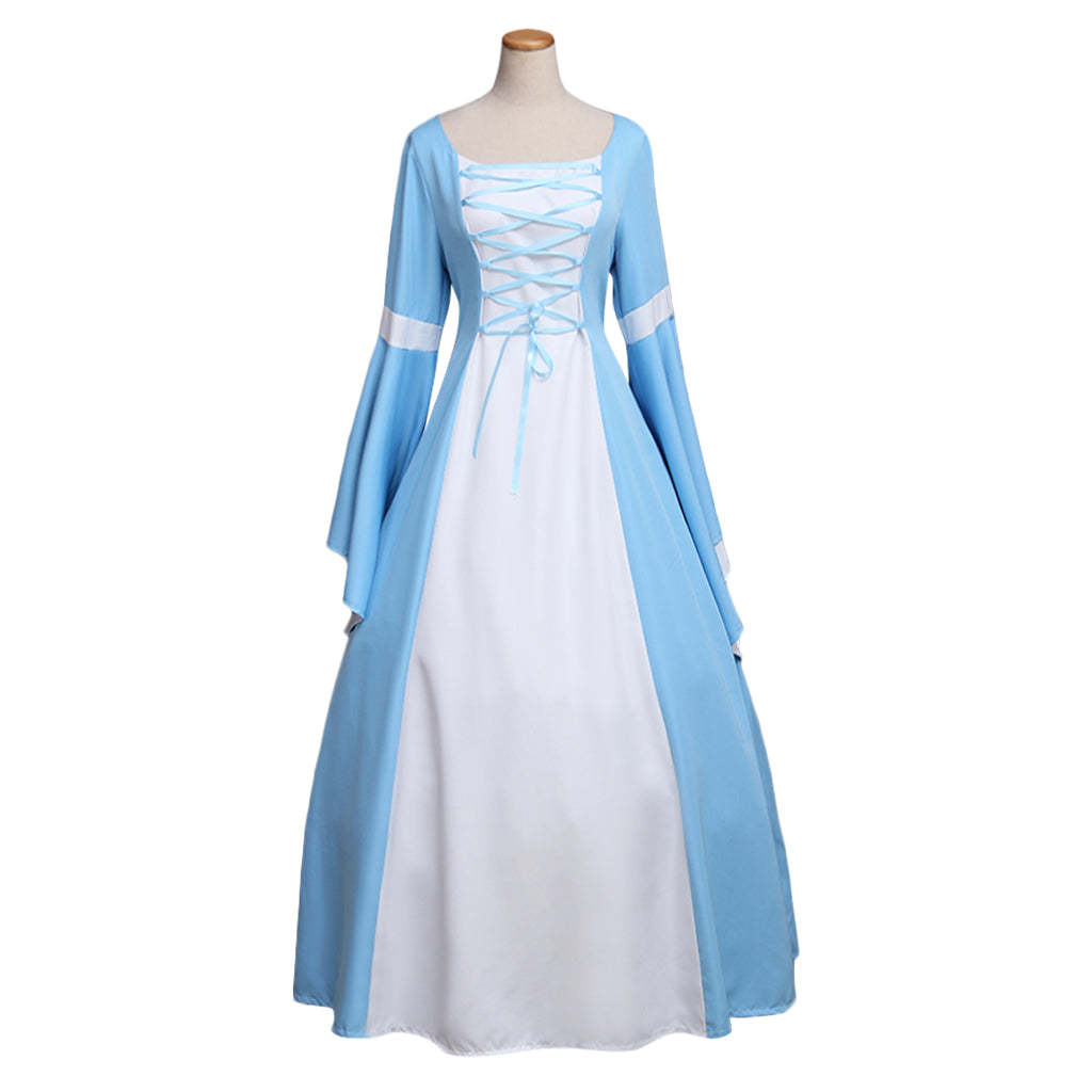 Custom Medieval Gothic Blue Vintage Dress for Women | Renaissance Victorian Elizabeth Costume-Astricos