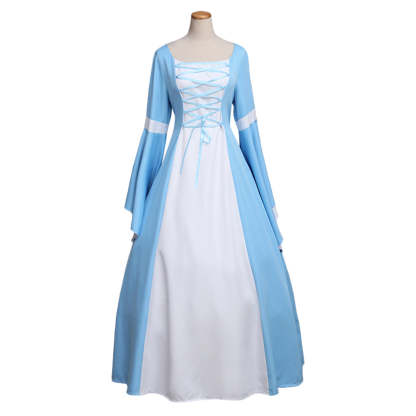 Custom Medieval Gothic Blue Vintage Dress for Women | Renaissance Victorian Elizabeth Costume-Astricos