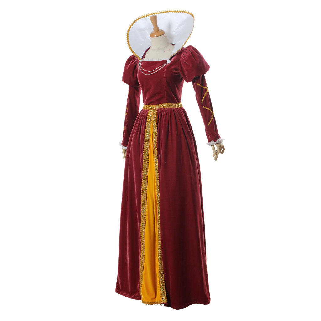 Victoria Ball Gown Medieval Renaissance Queen Costume | Elegant Vintage Gothic Dress for Halloween & Carnival-Astricos