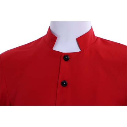 Red Men's Clergy Robes Cassock - Traditional Church Priest Costume with Standing Collar-Astricos