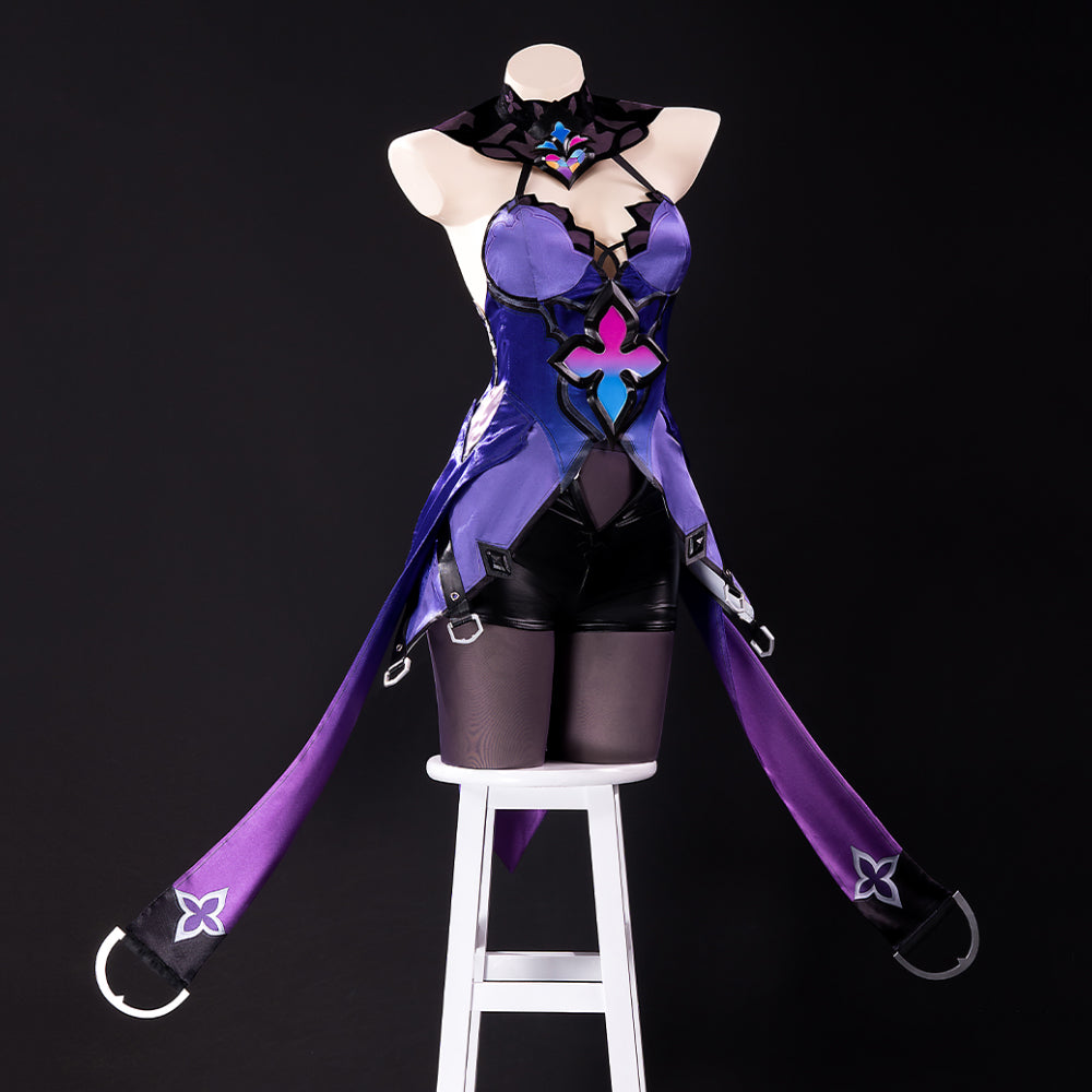 Honkai Star Rail Black Swan Cosplay Costume - Purple Dress & Wig Set | Astricos-Astricos