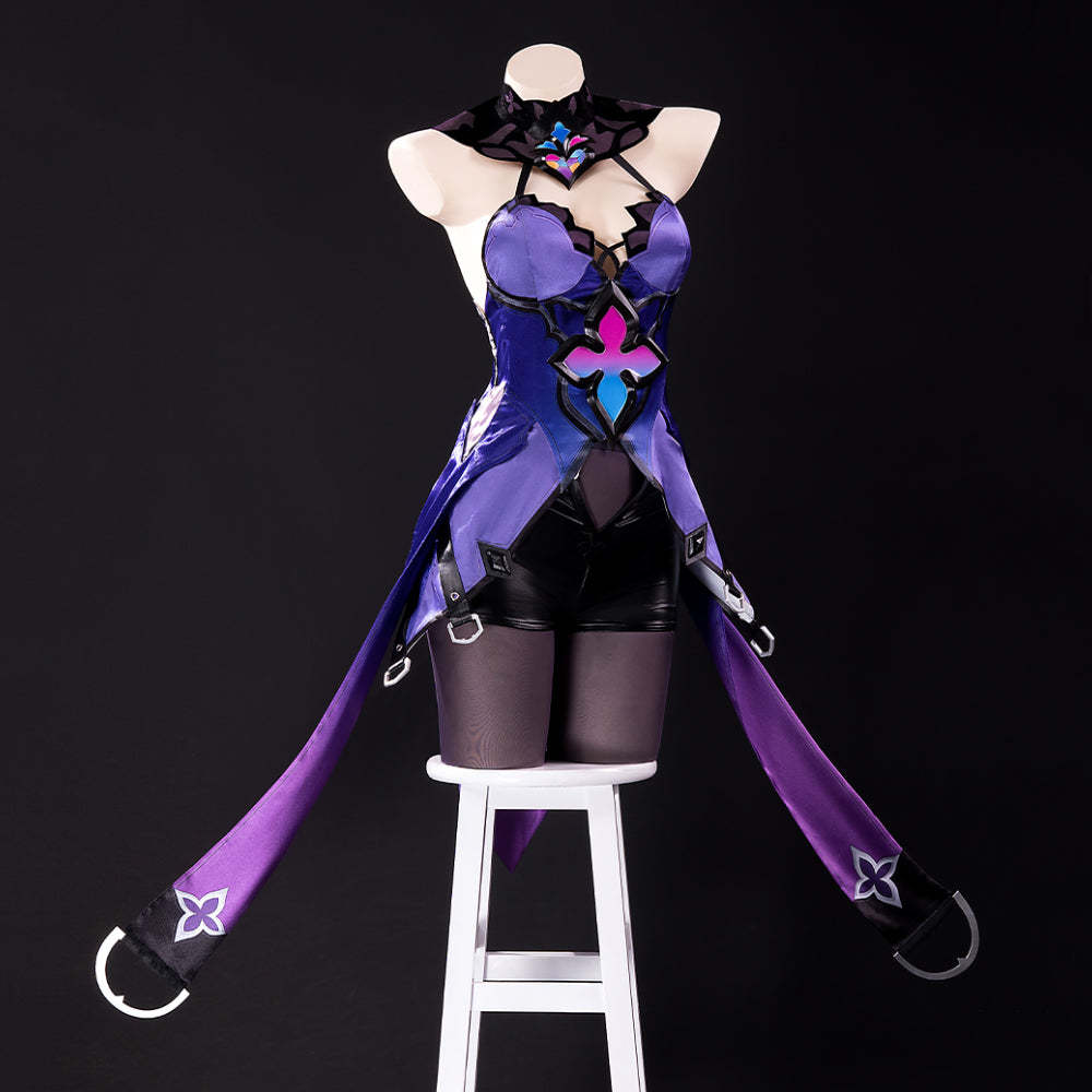 Honkai Star Rail Black Swan Cosplay Costume - Purple Dress & Wig Set | Astricos-Astricos