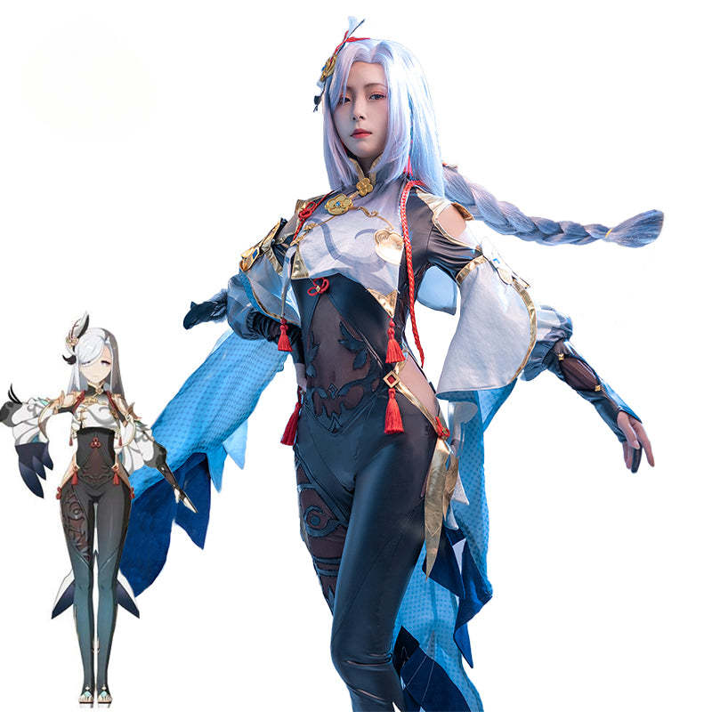 Genshin Impact Shenhe Cosplay Costume - Women's Sexy Jumpsuit Outfit for Halloween & Cosplay-Astricos