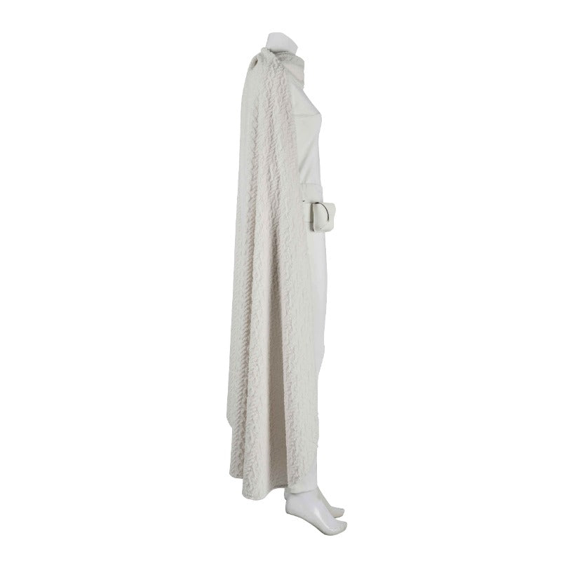 Queen Amidala Padmé White Battle Outfit with Cloak - Star Wars Cosplay Costume for Comic Con & Halloween-Astricos