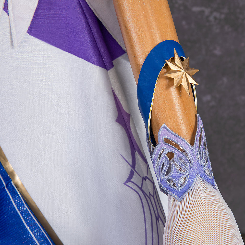 Robin Honkai Star Rail Cosplay Costume Set with Wig, Hairpins, Earrings, and Gloves-Astricos