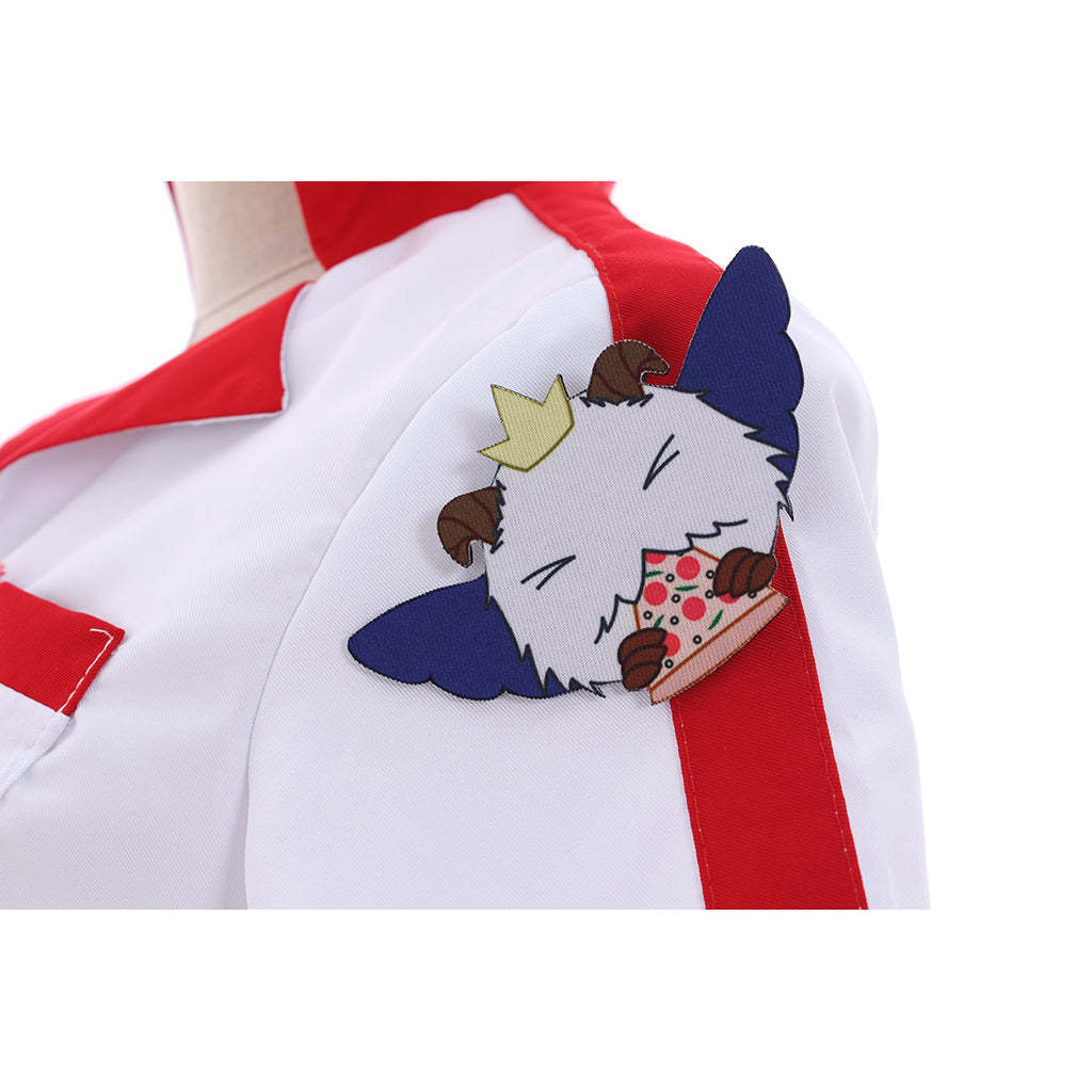 LOL Sivir Pizza Delivery Cosplay Costume for Women - Full Set with Crop Top, Shorts & Hat-Astricos