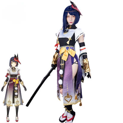Kujou Sara Cosplay Costume - Genshin Impact Sara Dress Outfit for Women, Halloween Full Set-Astricos