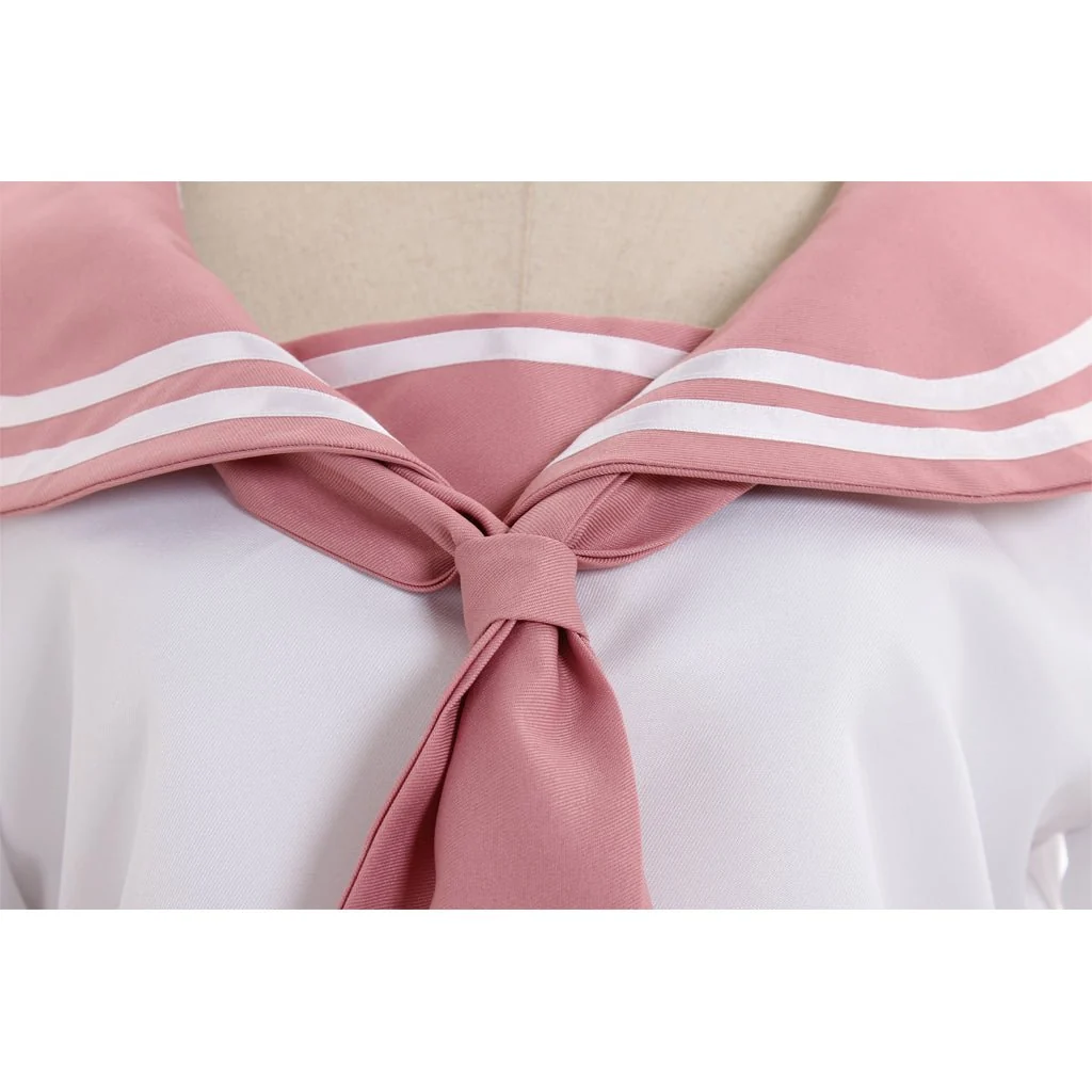 Fate Grand Order Astolfo Cosplay Costume, Sailor Uniform, Custom Size for Anime Con & Halloweenrder, cropped sailor top and pink pleated skirt full set.