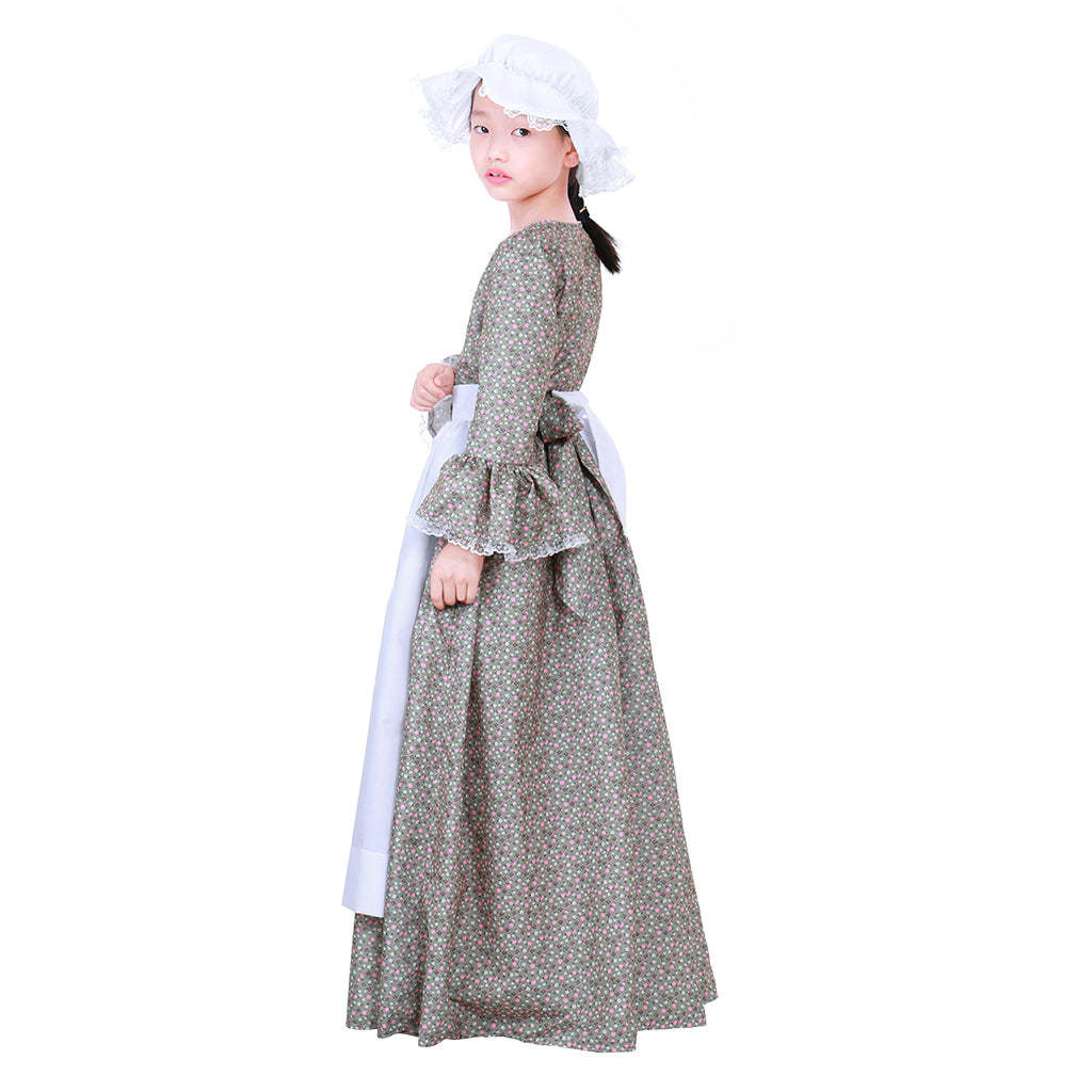 Authentic Pioneer Prairie Colonial Maid Costume for Girls & Kids | Astricos-Astricos