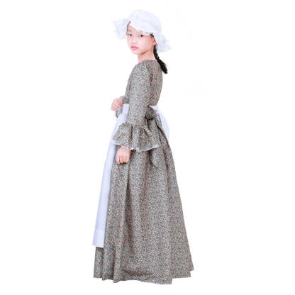 Authentic Pioneer Prairie Colonial Maid Costume for Girls & Kids | Astricos-Astricos