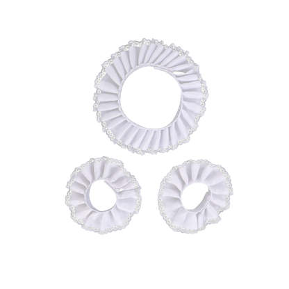 Men's Renaissance White Cotton Lace Jabot Collar & Wrist Cuff - Elegant Cosplay Accessories-Astricos