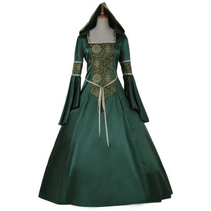 Elegant Medieval Noble Ball Gowns for Women - Victorian Gothic Evening Dresses in Green-Astricos