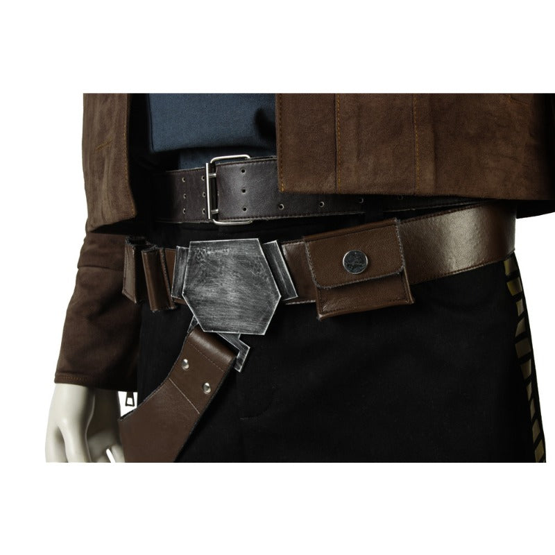 Han Solo Cosplay Costume - Premium Suede Jacket & Leather Belt Set for Star Wars Fans-Astricos