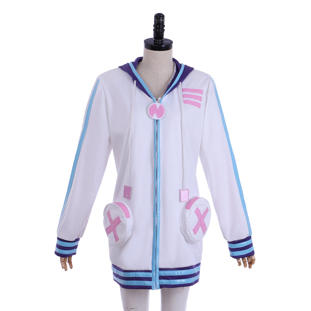 Purple Heart Cosplay Hoodie | Hyperdimension Neptunia Zip-Up Sweatshirt | Unisex Anime Jacket-Astricos