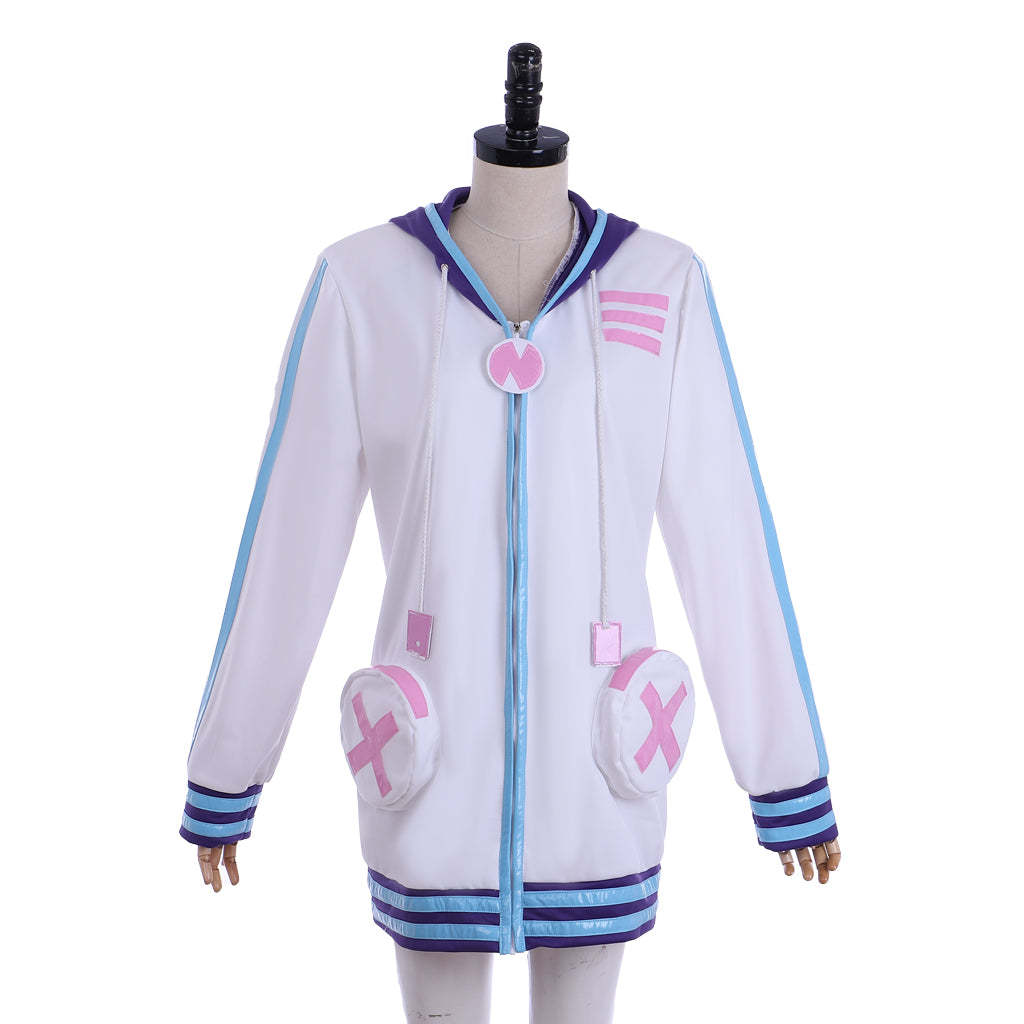 Purple Heart Cosplay Hoodie | Hyperdimension Neptunia Zip-Up Sweatshirt | Unisex Anime Jacket-Astricos