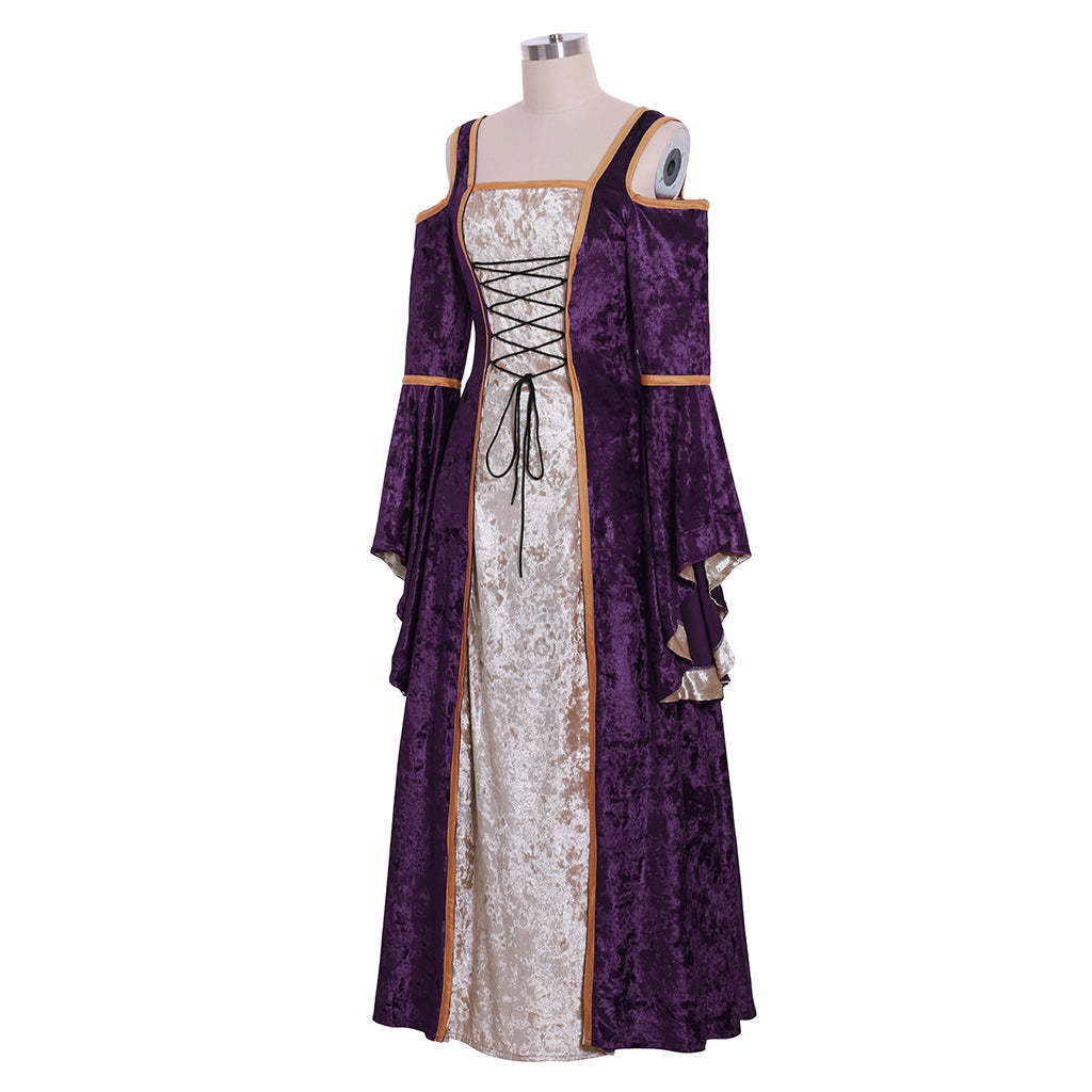Medieval Halloween Costumes for Women - Elegant Cosplay Palace Noble Long Robes-Astricos