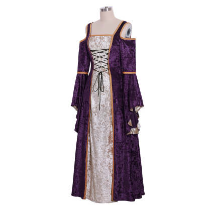 Medieval Halloween Costumes for Women - Elegant Cosplay Palace Noble Long Robes-Astricos