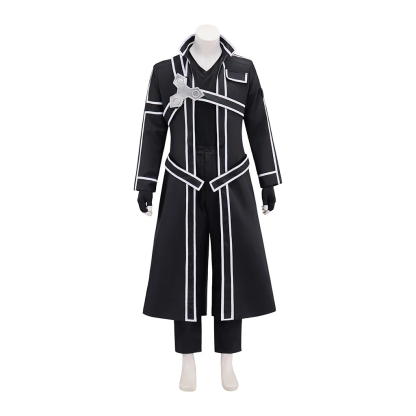 Sword Art Online Kirito Cosplay Costume, Black Swordsman Custom Halloween Outfit