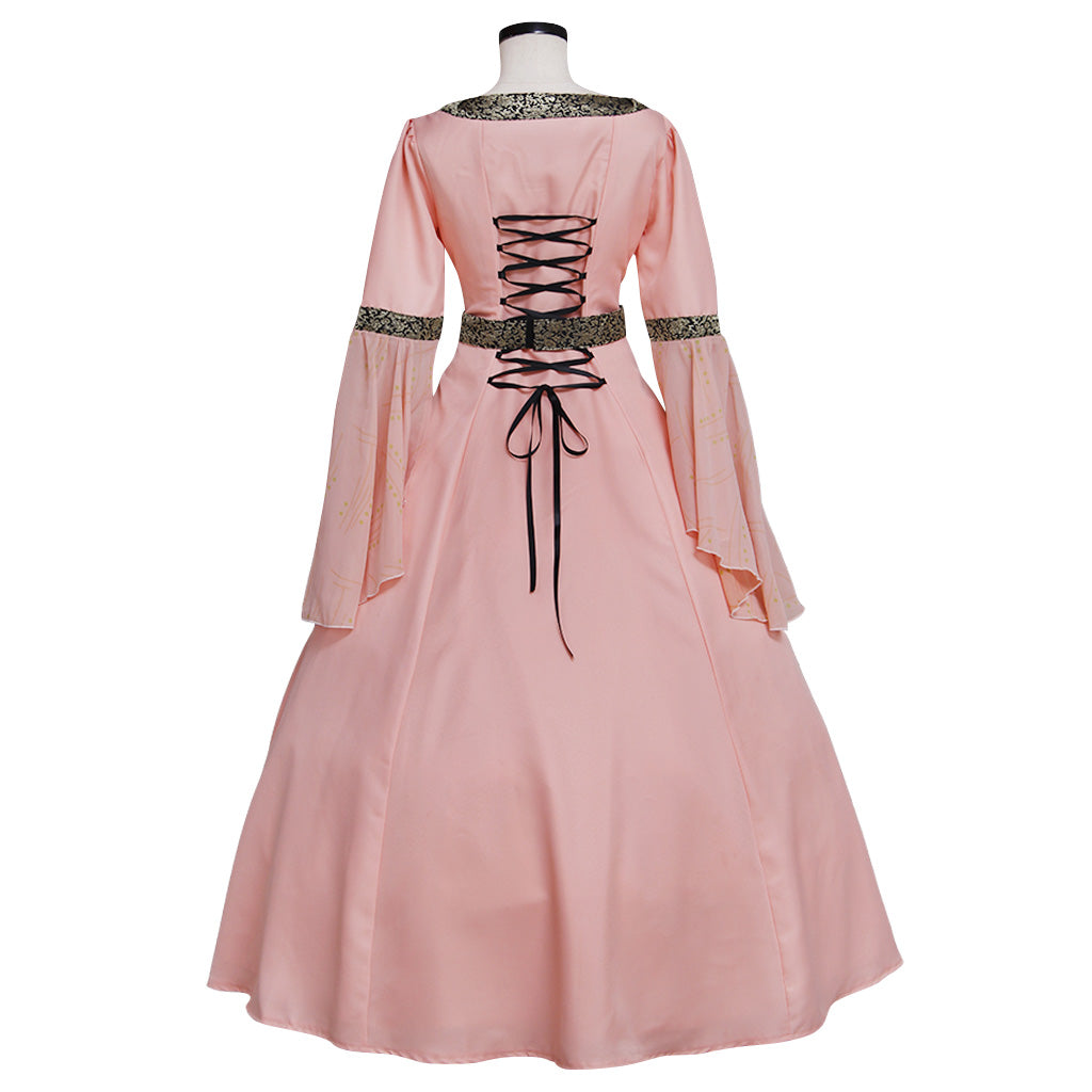 Pink Medieval Renaissance Tudor Wedding Ball Gown Dress - Royal Cosplay Costume-Astricos
