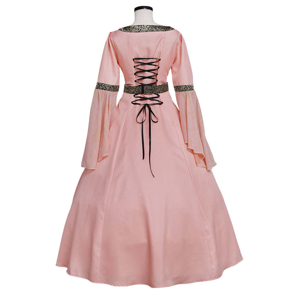 Pink Medieval Renaissance Tudor Wedding Ball Gown Dress - Royal Cosplay Costume-Astricos