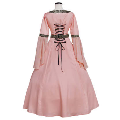 Pink Medieval Renaissance Tudor Wedding Ball Gown Dress - Royal Cosplay Costume-Astricos