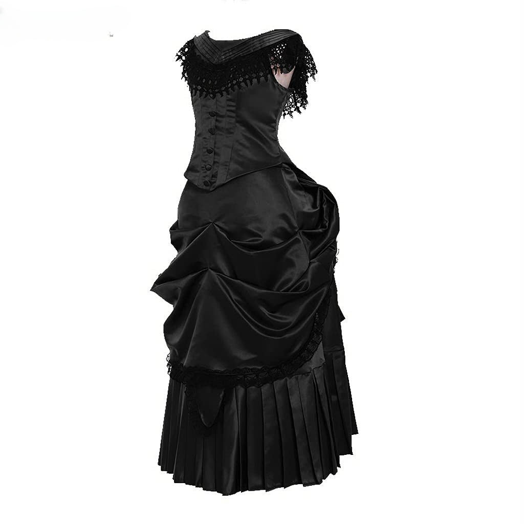 Victorian Bustle Gown | Elegant Queen’s Gothic Georgian Dress for Masquerade & Reenactment-Astricos